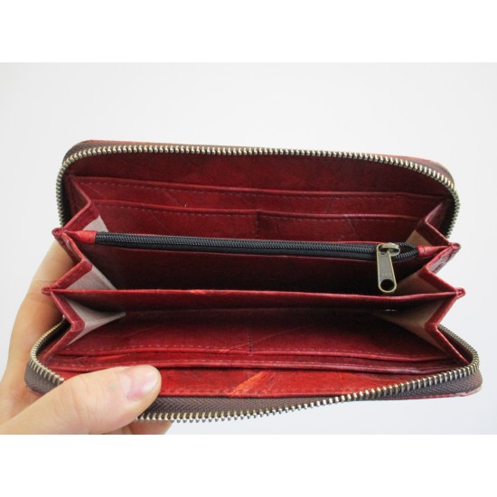 Teakleaf Zip Surround Red Large Wallet Vegan